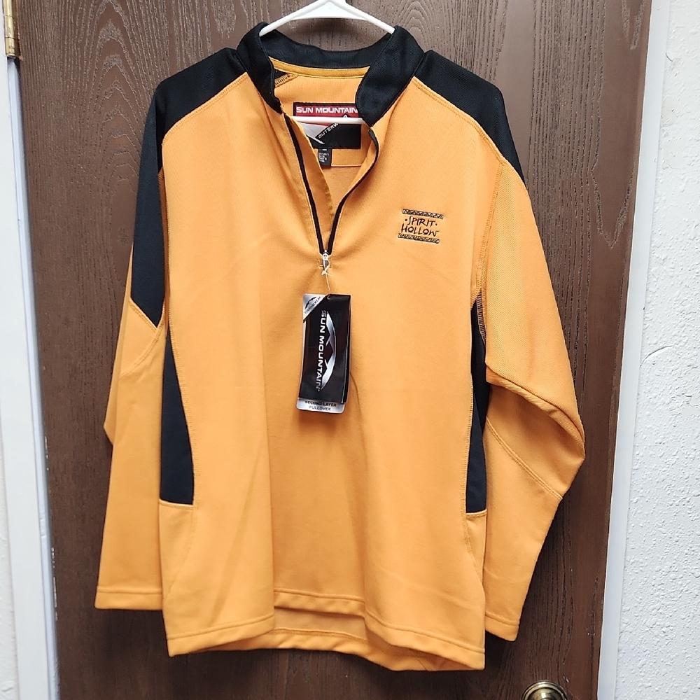 Sun Mountain Men's Orange and Black Zip-Up Sweater